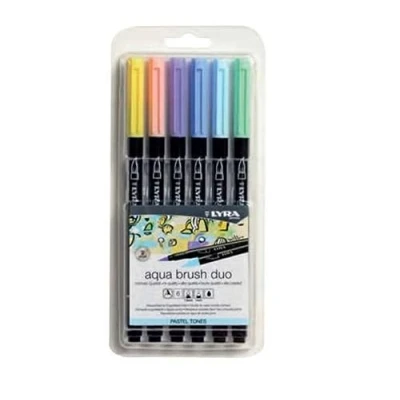 Imagen de LYRA Aqua Brush Duo, Rotuladores doble punta, paquete 6 unidades, tonos pastel