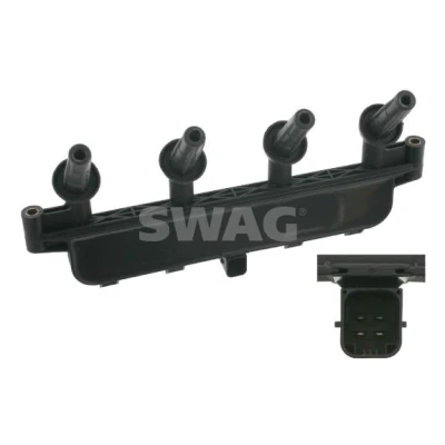 Imagen de SWAG 62 92 4996 Bobina de encendido 12 negro 4 chispas CITROËN: Saxo Hatchback, Xsara Picasso, PEUGEOT: 206 Hatchback