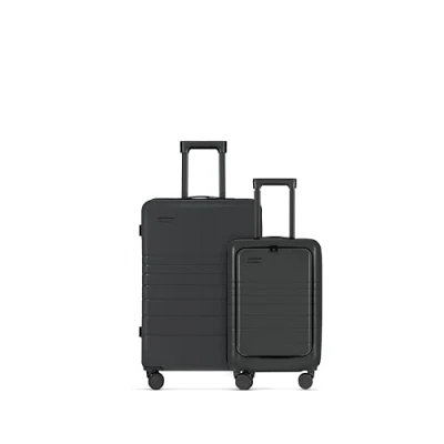 Imagen de ETERNITIVE Juego de 2 Maletas Pequeña y Mediana I Rígidas Viaje ABS Tamaño: 55 &amp; 65,5 cm con Cerradura TSA Ruedas 360I Equipaje Mano 40L 62,5L Grafito