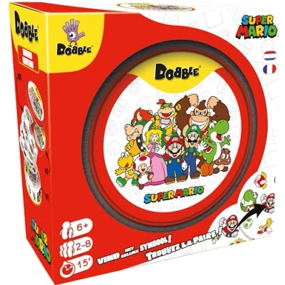 Imagen de Asmodee Dobble: Super Mario Juegos de Mesa Cartas Juego niños, Adultos y Familia Velocidad observación a Partir 6 años 2 8 Jugadores 15 min Versión multilingüe