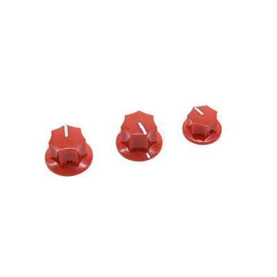 Imagen de Dopro Juego de 3 pomos latón rojo para bajo Jazz J Spec 1/4 pulgadas, perilla grande y pequeña