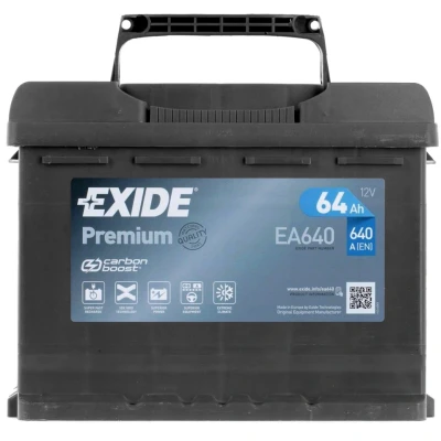 Imagen de EXIDE PREMIUM EA640 Batería de arranque 12V 64Ah 640A B13 PEUGEOT: 407 Berlina, Expert II Furgón, 306 Hatchback, MERCEDES BENZ: SLK, DACIA: Duster SUV