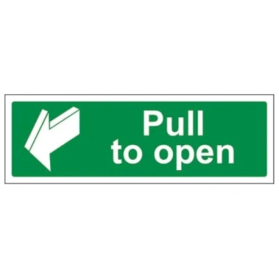 Imagen de vsafety 22004bj s Pull a abierto &quot;seguro Condición puerta señal, autoadhesivos, paisaje, 450 mm x 150 mm), color verde