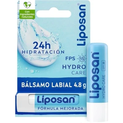 Imagen de Liposan Hydro Care FPS 15 (1 x 4,8 g), cacao de labios con 24 horas hidratación, bálsamo labial protección solar, hidratante para unos bonitos y suaves
