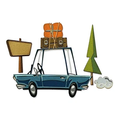 Imagen de Sizzix Viajes por Carretera Colorize Juego de Troqueles Thinlits, Paquete 25 Unidades, Road Trip Coloreado Tim Holtz, 666288, Papel, Multi Colour, One Size