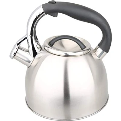 Imagen de Kamberg Hervidor Tetera con silbido de 3 litros, acero inoxidable, asa ergonómica, todo tipo fuentes calor, incluida la inducción