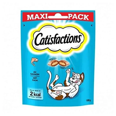 Imagen de Catisfactions Premios para Gatos, Sabor Salmón, Maxipack (Pack de 4 x 180g)
