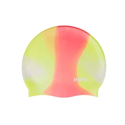 Imagen de Maru A3841 Gorro de Natacion, Adultos Unisex, Yellow/Red, Un tamaño