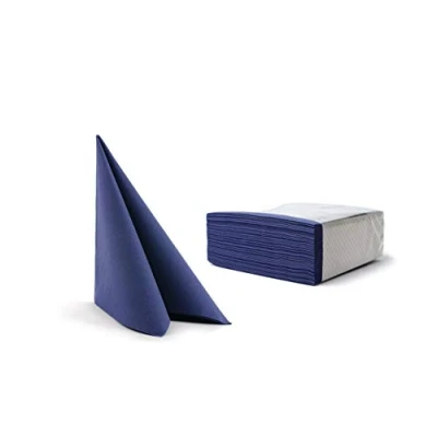 Imagen de Alvotex Chic Airlaid 50, similares a la Tela, servilletas Desechables, Papel, Azul Oscuro, 40 x cm