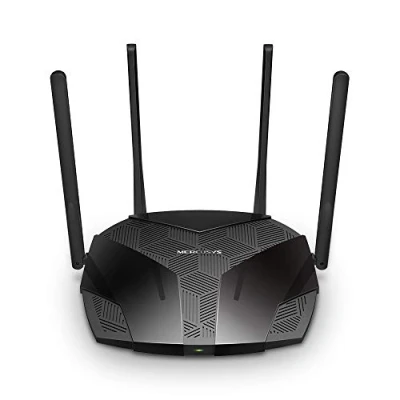Imagen de Mercusys MR70X Router AX1800 WiFi 6 , Doble Banda (1201 Mbps a 5 GHz + 574 2.4 GHz), 1x Puerto WAN Gigabit 3x Puertos LAN Gigabit, 4x Antenas 5dBi, Tecnologia BSS Coloring, TWT, WPA3