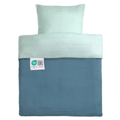 Imagen de MAKIAN Juego de Funda Nordica Cuna Algodon 100%, Fundas Bebe con Almohada Bebe, Set 2 Piezas 80 x cm/35 40 cm, Verde Menta