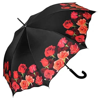 Imagen de VON LILIENFELD Paraguas Ramo de rosas Flor Largo Clásico Automático Grande