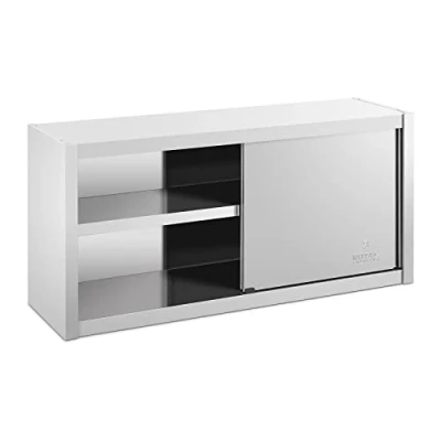Imagen de Royal Catering Armario de Pared Mueble En Acero Inoxidable RCSSWC 120X45 S (120 x 45 60 cm, 600 kg, 3 Niveles, con Puertas correderas)