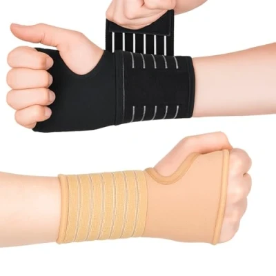 Imagen de Actesso Órtesis Muñequera de Protección Muñeca (Negro o Beige) Soportes para Deportivo, Esquinces y Distensiones (XL, Negro)