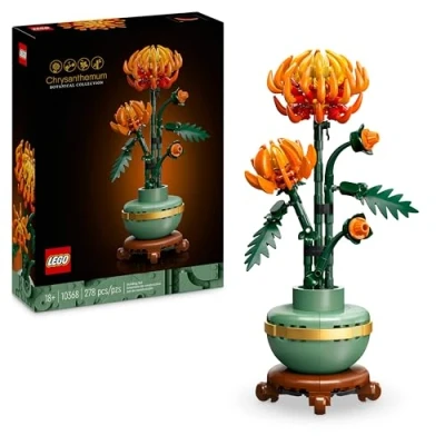 Imagen de Lego Icons Crisantemo Adorno de Flores Artificiales, Decoración Floral para el Hogar y Oficina, Construcción Creativa, Planta Artificial la Colección Botanical, Regalo Mujeres Hombres 10368