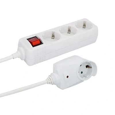 Imagen de Unitec Regleta de 3 enchufes con interruptor (2 m), color blanco