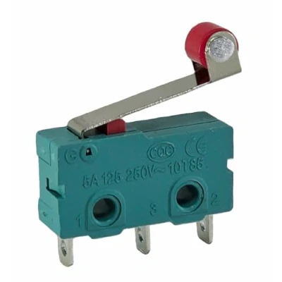 Imagen de Micropulsador de 3 pines 250 V 5 A, 2 posiciones ON/UN interruptor límite con brazo palanca rodillo, cambio, microinterruptor sensible al tacto, para mecánica, dispositivos