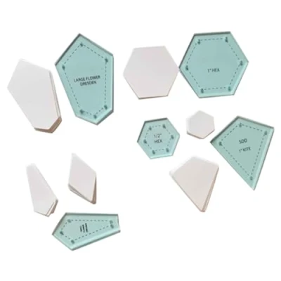 Imagen de Ziiphon 300 Piezas de Papel con Formas Patchwork, Plantilla EdredóN AcríLico, Acolchado, Costura Artesanal