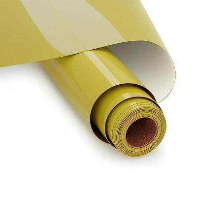 Imagen de Vinilo Textil Termoadhesivo,Oro HTV Película de 30 x 365 cm Rollo Transferencia Calor Vinilo, Termoadhesivo para Cricut y Silhouette Cameo (Oro)