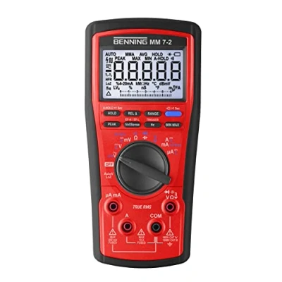 Imagen de Benning MM 7 2 True RMS 44690 Multímetro digital (pantalla digital, máx. rango de medición voltaje CC 1000 V, control óptico y acústico)