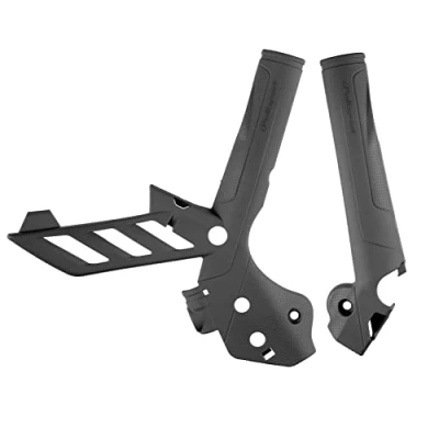 Imagen de POLISPORT 8466500001 Juego de protectores chasis fabricados en plástico duradero y resistente a los impactos compatible con motocicletas KTM color negro