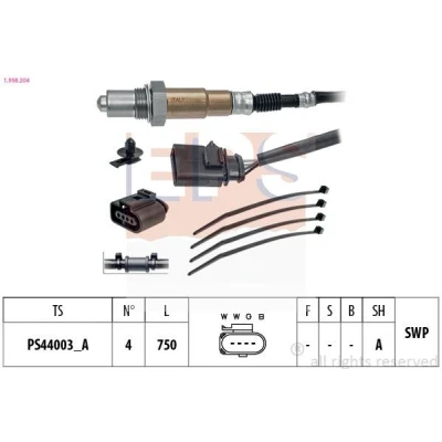 Imagen de EPS 1.998.204 Sonda lambda Made in Italy OE Equivalent térmico, plana, Rosca engrasada VOLKSWAGEN: GOLF 5, 6, Passat B6 Berlina
