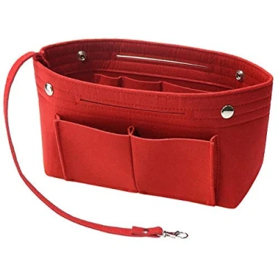 Imagen de Soyizom Bolso de Mano en Fieltro Organizador con Llavero para Speedy Neverfull, 8 Colores(Rojo, Grande)