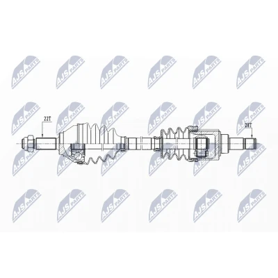 Imagen de NTY NPW VW 155 Árbol de transmisión Eje delantero, izquierda 650, 58