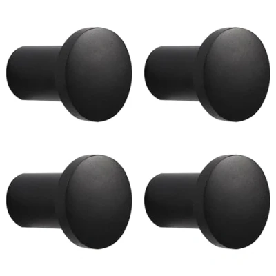 Imagen de DAZZLUXE 4 ganchos para perchero, redondo, gancho multifunción, perchero de pared (negro)