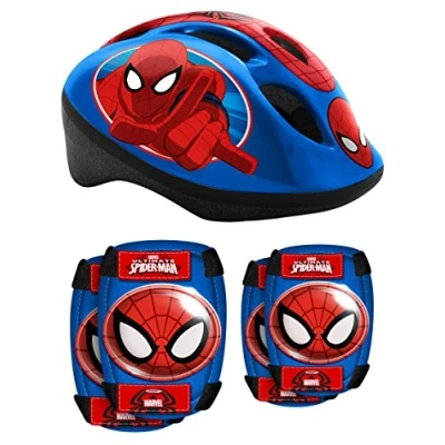 Imagen de Stamp Combo Spiderman (Helm + Elbow &amp; Knee Pads), Niños, Azul, 5+