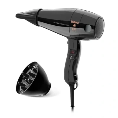 Imagen de Valera, Swiss Silent Jet Light 7500 Ultrablack, Secador de Pelo Profesional, Potente Motor PM Pro, 6 Ajustes Temperatura, Generador Iones, Cable Flexible Antienredos, 2000 W, Made