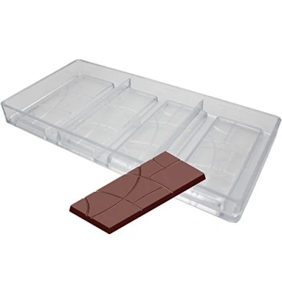 Imagen de Goldbaking molde de chocolate policarbonato para barra lisa, caramelo, barras lujo,