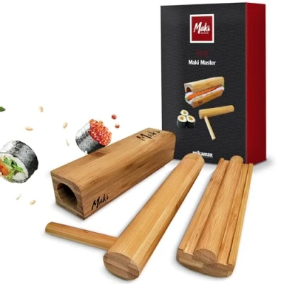 Imagen de Mikamax Maki Master sushi Set 3 en 1 Hacer su propio kit de 24 x 6,5 15 cm Regalos para amantes del Suministros