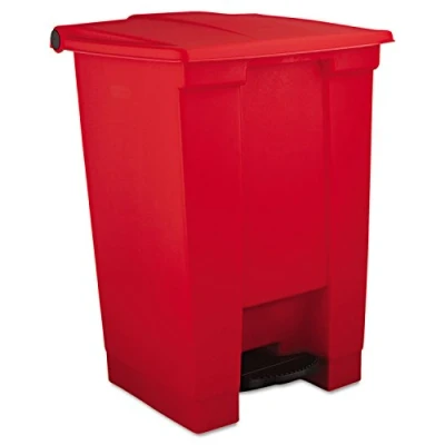 Imagen de Rubbermaid Commercial Products Step On 6144 Cubo de basura rectangular, plástico, capacidad 45.4 l, rojo