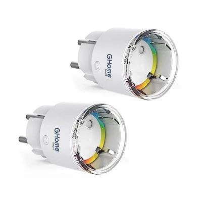 Imagen de GHome Smart Enchufe Inteligente, Mini Wi Fi, Alexa con Monitoreo de Energía, Solo WiFi 2.4G, Funciona y Google Home, Certificado TÜV, 10A