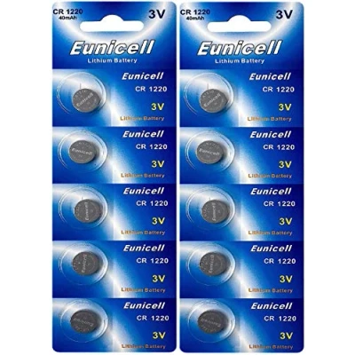 Imagen de Eunicell 10 Pilas de botón CR1220 Litio 3 V (2 blísteres 5 Pilas),