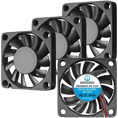 Imagen de WINSINN Ventilador de 60 mm, 24 V, sin escobillas 6010, x 10 alta velocidad (paquete 4 unidades)