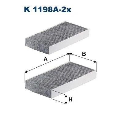 Imagen de FILTRON K 1198A 2x Filtro de habitáculo carbón activado 225 112 30 HONDA: FR V, CIVIC 7 Hatchback, CR V 2