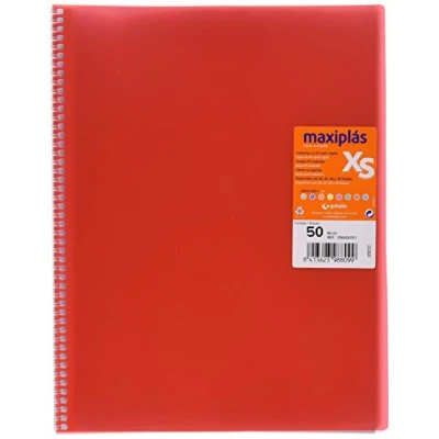 Imagen de Grafoplas 39885051 Carpeta de 50 fundas, A4, tapas PP, color rojo