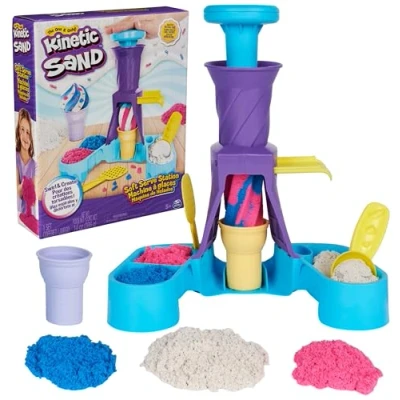 Imagen de Kinetic Sand Arena MÁGICA Juego de Helados 400g Moldeable para Niños 2 Conos Helado y Herramientas Juegos recreativos Set Juguetes 5 Años +