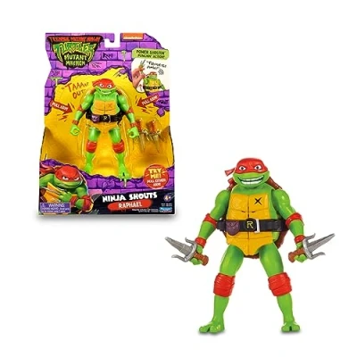 Imagen de Tortugas Ninja Raphael Figura de Acción Deluxe con Sonidos y Frases del Personaje Película Caos Mutante, 4 Muñecos para Coleccionar, Fans, niños niñas +4 años, Famosa (TU800200)