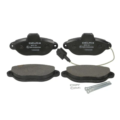 Imagen de DELPHI LP2013 Juego de pastillas freno con contacto avisador desgaste Chapa antichirridos accesorios FIAT: 500 Hatchback, Panda II Hatchback