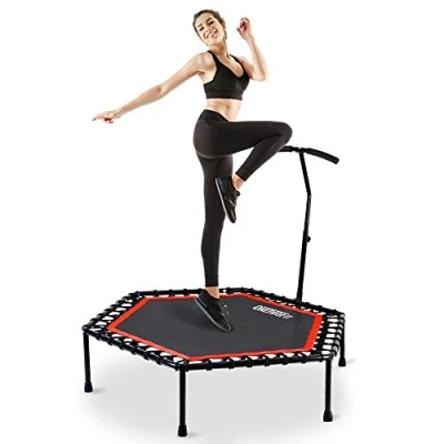Imagen de ONETWOFIT Trampolín, Trampolín Profesional Fitness de 48 Pulgadas con Mango Ajustable para Uso en Exteriores e Interiores, Adecuado Adultos Fitness, Capacidad Peso: 150 kg OT088