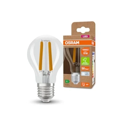 Imagen de OSRAM LED SUPERSTAR+ CLASSIC A FIL 75 Lámpara LED, E27, forma de bombilla clásica, 5W, 1055lm, 4000K, luz blanca fría, larga vida útil, hasta un 60% ahorro energético