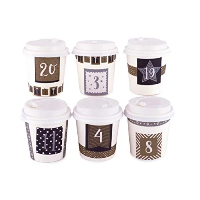 Imagen de Pajoma Calendario de Adviento Tazas Oro/Plata, 1 x 24 para llenar, Incl. Pegatinas y Accesorios