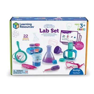 Imagen de Learning Resources Laboratorio de Ciencias Primaria (Rosa), Kit experimentos científicos para niños con 10 experimentos, Juguetes Stem Preescolar, matraces, lupas niños, 3+