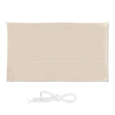 Imagen de Relaxdays Toldo Vela Rectangular, Impermeable, Protección Rayos UV, con Cuerdas para tensar, 2x4 m, Beige