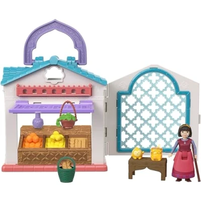 Imagen de Mattel Disney Wish El Poder de los Deseos, Dahlia y su mercado Set juego para muñecas mini con figura accesorios, inspirado en la película, juguete +3 años (HRH74)