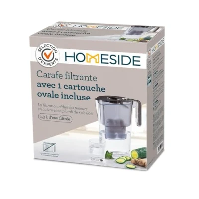 Imagen de BWT Filtro de agua Homeside Negro 2,6L con 1 cartucho filtrada suave para potable caliza, cloro, plomo y cobre