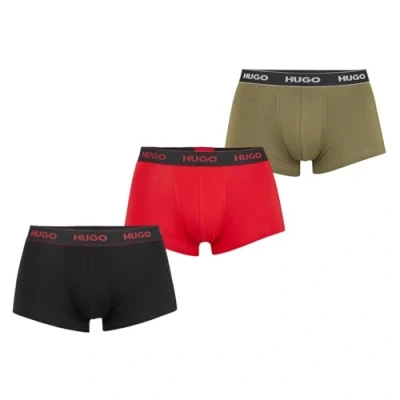 Imagen de HUGO Trunk Triplet 3 PACK Culotte, Hombre, Talla: Large, Black/red/khaki